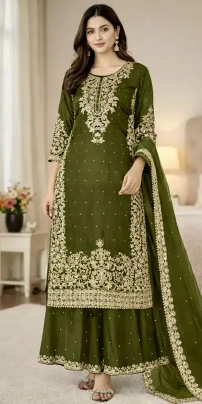 SSR 535 Mahendi in Organza Silk Embroidery Work Salwar Suit . Available at ₹2399 only. Delivery 4-6 Working Days. Shop now. | Jump Suits, Tops & Bottoms, Track Suits, Salwar suit, Casual Suits, Creative suits, Designer Suits, Palazzo Suits, Party Wear Suits, Patiala Suits, Straight Suits, Trendy Wear