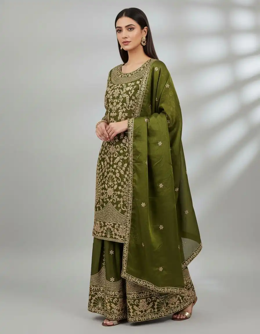 SR 1697 Mahendi Color Organza Silk Salwar Suit with Embroidery Work. Festive Deal ₹2549. Delivery 4-6 Working Days. Shop now. | Jump Suits, Tops & Bottoms, Track Suits, Salwar suit, Casual Suits, Creative suits, Designer Suits, Palazzo Suits, Party Wear Suits, Patiala Suits, Straight Suits, Trendy Wear