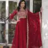KA 1137 Maroon Faux Blooming Gown with Embroidery Work & Zari Work. Best Price ₹2599. Delivery 4-6 Working Days. Shop now. | Gowns, Bollywood Gowns, Creative Gowns, Designer Gowns, Embroidered Gowns, Party Wear Gowns