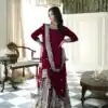 SSR 502 Maroon Faux Georgette Salwar Suit Perfect for Wedding, Party, Onam, Cultural Events, Diwali – . Festive Deal ₹2499. Delivery 4-6 Working Days | Jump Suits, Tops & Bottoms, Track Suits, Salwar suit, Casual Suits, Creative suits, Designer Suits, Palazzo Suits, Party Wear Suits, Patiala Suits, Straight Suits, Trendy Wear