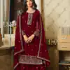 DS LT 8301 Maroon color Georgette Embroidery Sequence Work Sharara Suit Wedding, Festive, Events Etc. Expected Delivery 4-6 Working Days @2149/- | Jump Suits, Salwar suit, Casual Suits, Creative suits, Designer Suits, Palazzo Suits, Party Wear Suits, Patiala Suits, Straight Suits