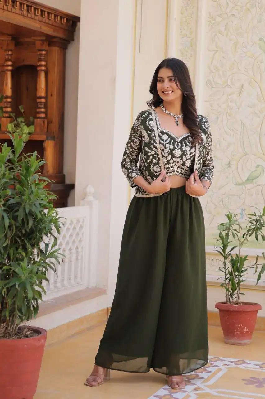 Ram 069 Mehandi Color Fox Georgette Embroidery Lace Work Anarkali Gown Wedding Party, Festive, Events Etc.4-6 Working Days@2049/- only | Gowns, Bollywood Gowns, Creative Gowns, Designer Gowns, Embroidered Gowns, Party Wear Gowns, Straight Suits