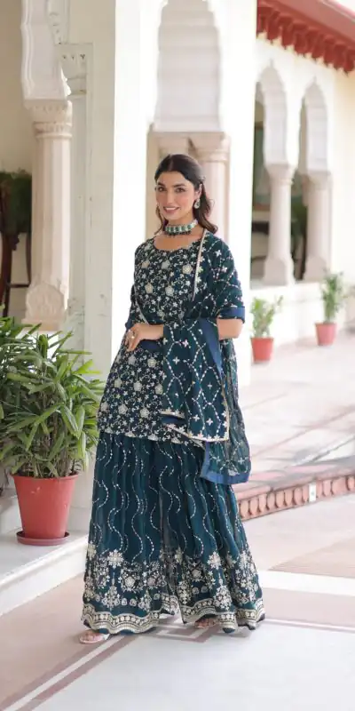 KA 1210 Navy Blue in Georgette. Embroidery Work & Sequins Work Salwar Suit Grab it for ₹2599. Delivery 4-6 Working Days. Shop now. | Jump Suits, Tops & Bottoms, Track Suits, Salwar suit, Casual Suits, Creative suits, Designer Suits, Palazzo Suits, Party Wear Suits, Patiala Suits, Straight Suits, Trendy Wear