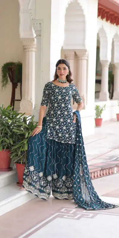 KA 1210 Navy Blue in Georgette. Embroidery Work & Sequins Work Salwar Suit Grab it for ₹2599. Delivery 4-6 Working Days. Shop now. | Jump Suits, Tops & Bottoms, Track Suits, Salwar suit, Casual Suits, Creative suits, Designer Suits, Palazzo Suits, Party Wear Suits, Patiala Suits, Straight Suits, Trendy Wear