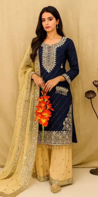 VLM 312 Navy Blue Fox Goargate Salwar Suit Perfect for Wedding, Party, Lohri, Housewarming, Anniversary – . Get it for ₹2399. Delivery 4-6 Working | Jump Suits, Tops & Bottoms, Track Suits, Salwar suit, Casual Suits, Creative suits, Designer Suits, Palazzo Suits, Party Wear Suits, Patiala Suits, Straight Suits, Trendy Wear