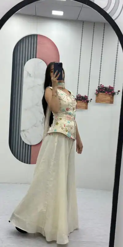 PC 451 Off White Tissue Simmer Salwar Suit with Embroidery Work. Available at ₹2549 only. Delivery 4-6 Working Days. Shop now. | Jump Suits, Tops & Bottoms, Track Suits, Salwar suit, Casual Suits, Creative suits, Designer Suits, Palazzo Suits, Party Wear Suits, Patiala Suits, Straight Suits, Trendy Wear