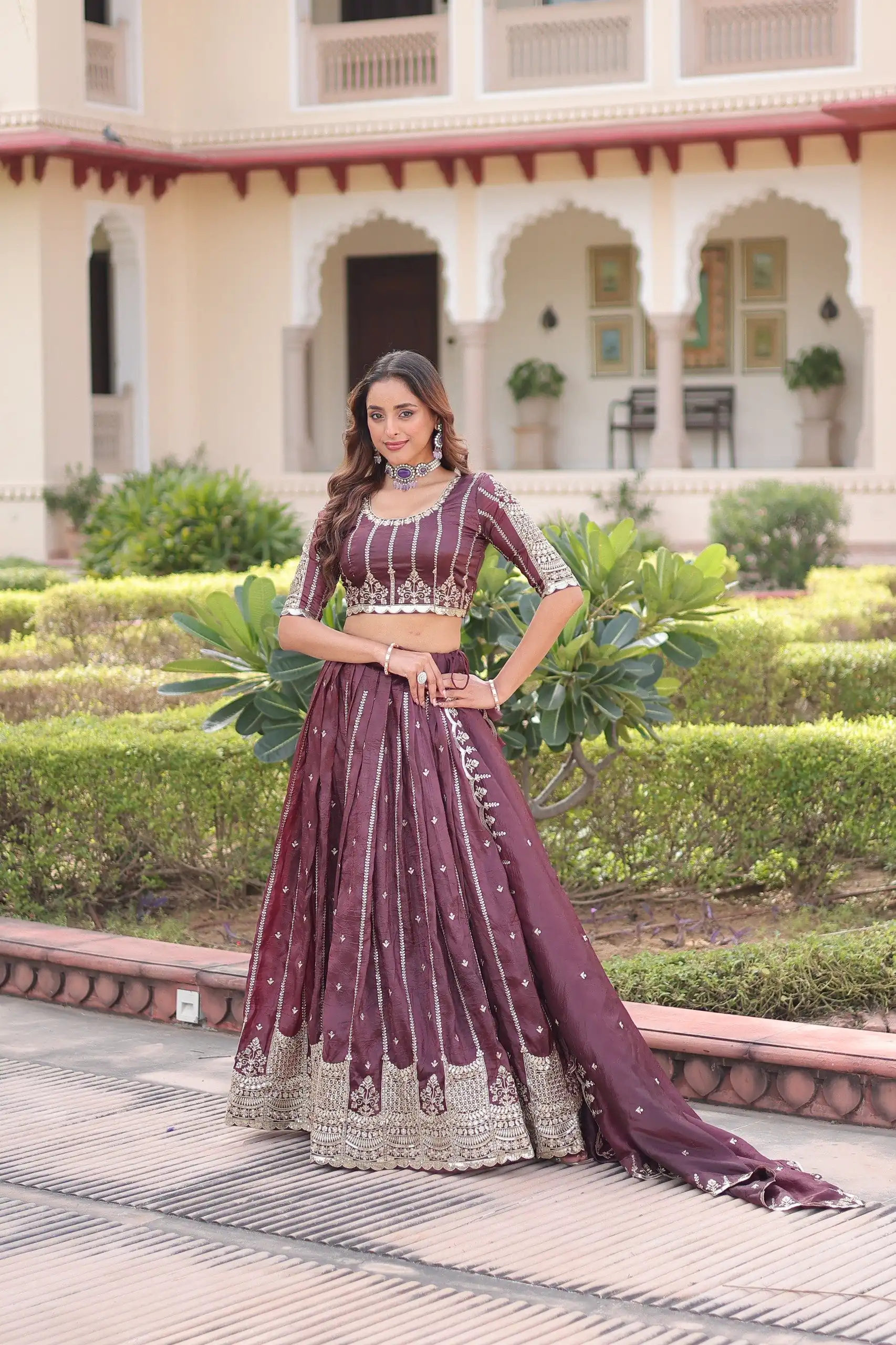 KA 5056 Onion Gold Crush Lehenga Choli with Embroidery Work & Zari Work. Best Price ₹2599. Delivery 4-6 Working Days. Shop now. | Lehenga, Bollywood Lehenga, Creative Lehenga, Designer Lehenga, Embroidered Lehenga, Party Wear Lehenga