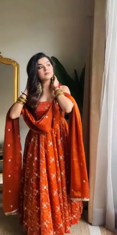 KD 1534 Orange in Color Fendy Silk Designer Work Salwar Suit . Introductory Price ₹2499. Delivery 4-6 Working Days. Shop now. | Jump Suits, Tops & Bottoms, Track Suits, Salwar suit, Casual Suits, Creative suits, Designer Suits, Palazzo Suits, Party Wear Suits, Patiala Suits, Straight Suits, Trendy Wear