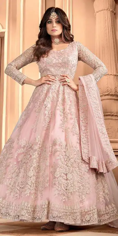 FC 8356 Peach in Color Heavy Net Embroidery Work Salwar Suit . Wedding, Party, Festive, Events, Special Price ₹3199. Delivery 4-6 Working Days. Shop now. | Jump Suits, Tops & Bottoms, Track Suits, Salwar suit, Casual Suits, Creative suits, Designer Suits, Palazzo Suits, Party Wear Suits, Patiala Suits, Straight Suits, Trendy Wear