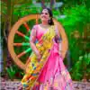 Pink Chent Crap Kalamkari Print Lehenga Choli