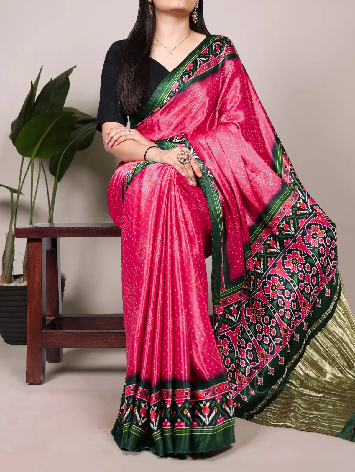 YNF 7801 Pink Gaji Silk Saree with Patola Print. Wedding, Party, Festive, Events, Best Price ₹2999. Delivery 4-6 Working Days. Shop now. | Sarees, Bollywood Sarees, Creative Sarees, Designer Sarees, Embroidered Sarees, Ethnic Saree, Modern Digital sarees, Party Wear Sarees