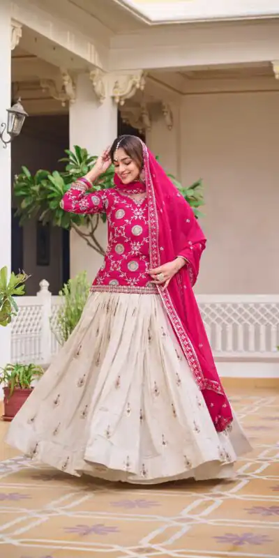Ram 101 Pink Pure Chinon Lehenga Choli Perfect for Wedding, Party, Makar Sankranti, Reception, Sangeet – . Exclusive Offer ₹2649. Delivery 4-6 Working | Lehenga, Bollywood Lehenga, Creative Lehenga, Designer Lehenga, Embroidered Lehenga, Party Wear Lehenga