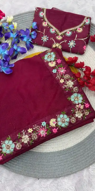 JR 658 Pink in Color Star Georgette ace Work & Embroidery Work Saree . Now at just ₹1699. Delivery 4-6 Working Days. Shop now. | Sarees, Bollywood Sarees, Creative Sarees, Designer Sarees, Embroidered Sarees, Ethnic Saree, Modern Digital sarees, Party Wear Sarees