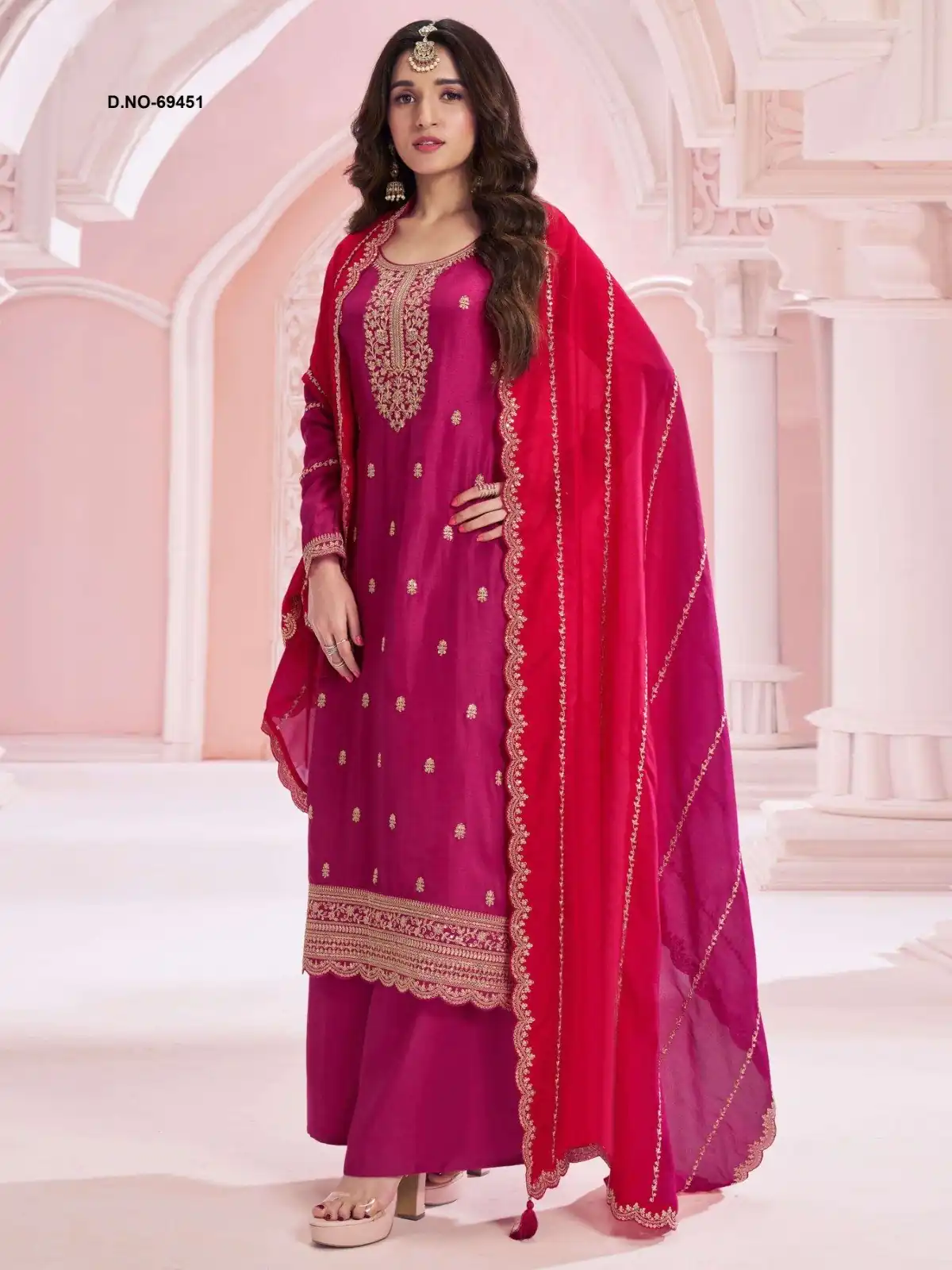FC 69451 Pink Vichitra Salwar Suit with Zari Work & Embroidery Work. Best Price ₹2099. Delivery 4-6 Working Days. Shop now. | Jump Suits, Tops & Bottoms, Track Suits, Salwar suit, Casual Suits, Creative suits, Designer Suits, Palazzo Suits, Party Wear Suits, Patiala Suits, Straight Suits, Trendy Wear
