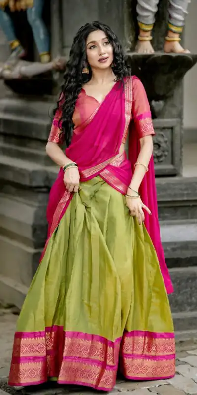 LNB 2001 Pista Color Peaceful Kanchipuram Zari Weaving Lehenga Choli Wedding, Festive, Events Expected Delivery 4-6 Working Days@2199/- Only | Lehenga, Bollywood Lehenga, Creative Lehenga, Designer Lehenga, Embroidered Lehenga, Party Wear Lehenga