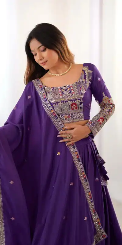 MF TAJ 1003 Purple in Color Chinon Silk Embroidery Work Lehenga Choli . Get it for ₹1949. Delivery 4-6 Working Days. Shop now. | Lehenga, Bollywood Lehenga, Creative Lehenga, Designer Lehenga, Embroidered Lehenga, Party Wear Lehenga
