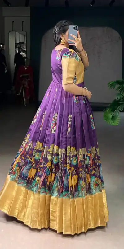 YNF 5009 Purple Dola Silk Weaving Work Gown with Designer Work. Introductory Price ₹1749. Delivery 4-6 Working Days. Shop now. | Gowns, Bollywood Gowns, Creative Gowns, Designer Gowns, Embroidered Gowns, Party Wear Gowns