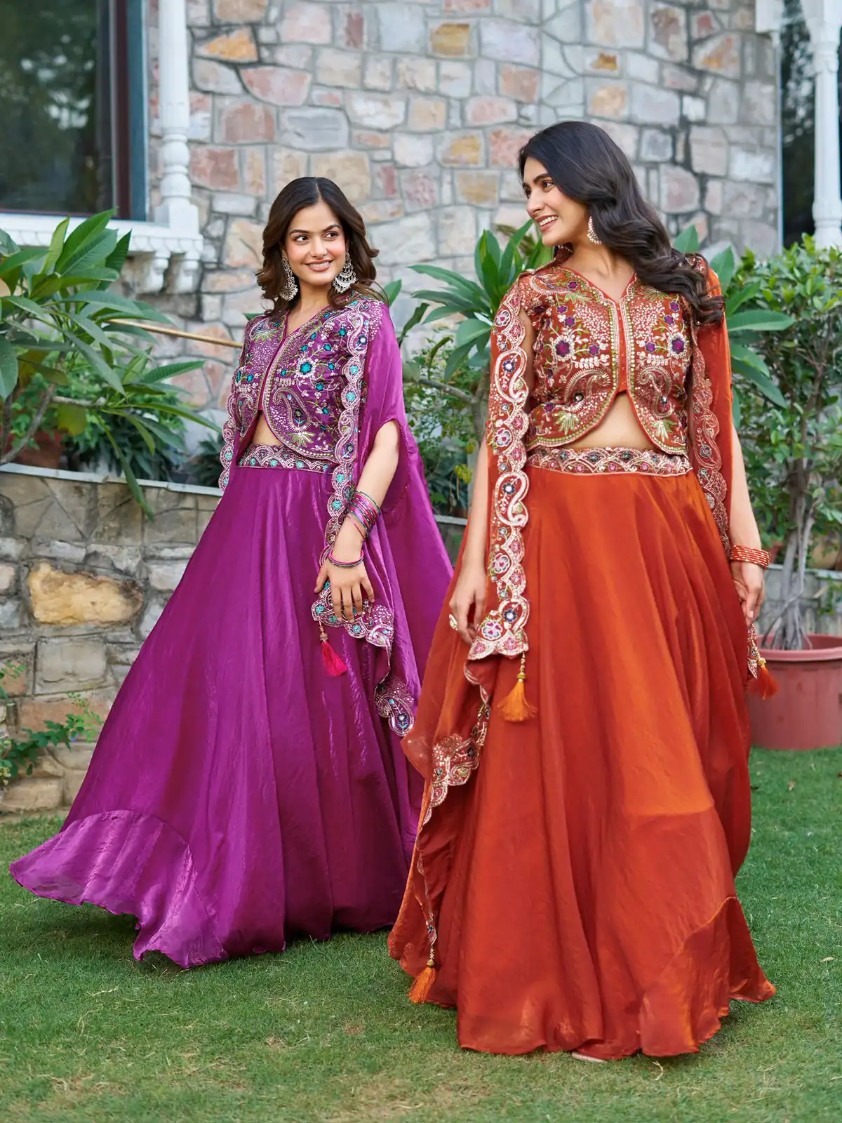 Purple Fendy Silk Embroidery Work Lehenga Choli - Image 5