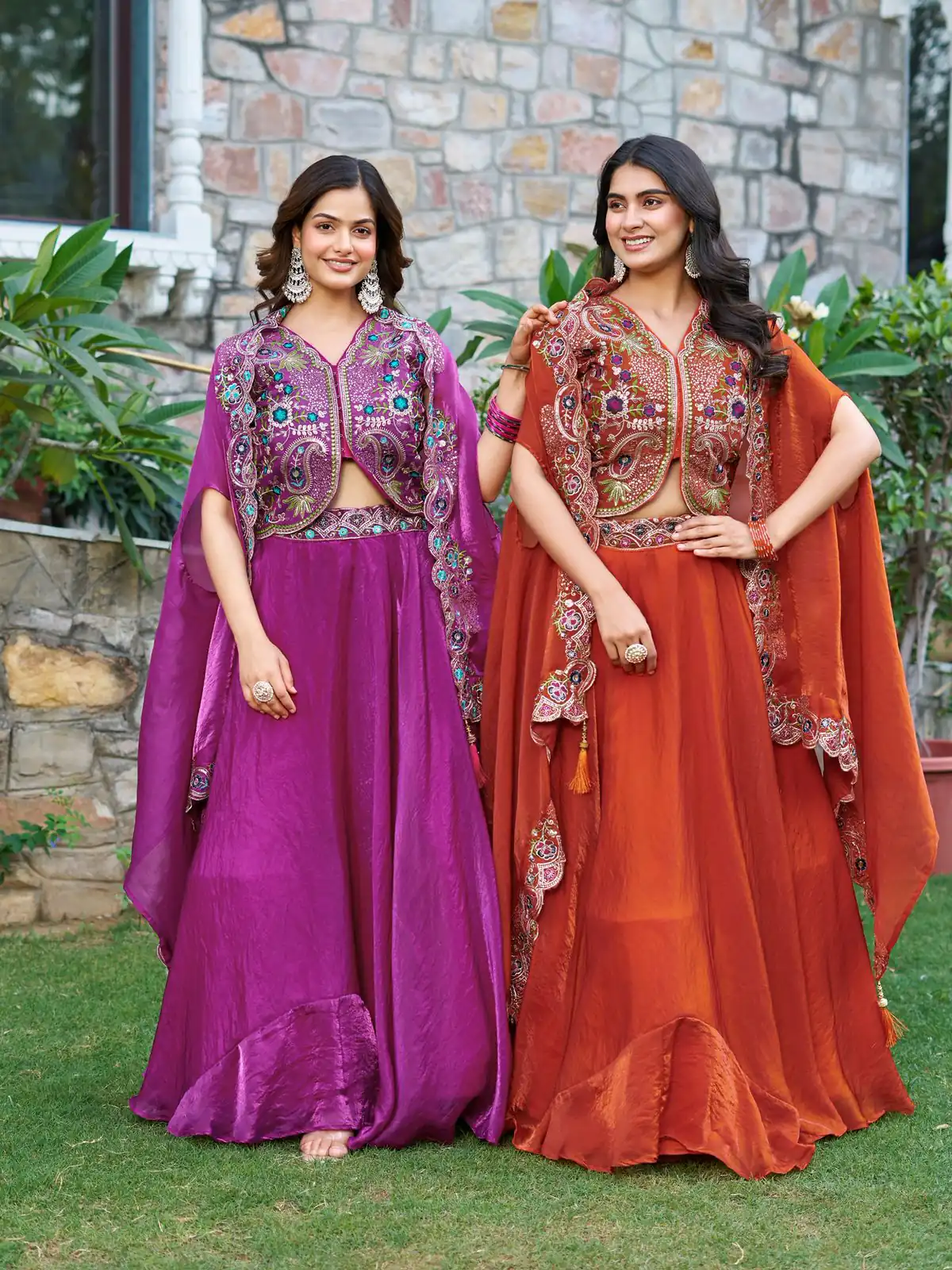 Purple Fendy Silk Embroidery Work Lehenga Choli - Image 4