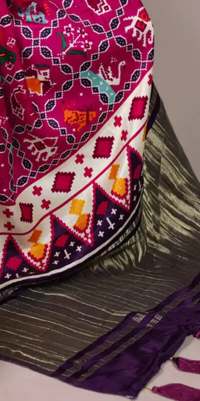 YNF 7801 Purple Gaji Silk Saree with Patola Print. Wedding, Party, Festive, Events, Best Price ₹2999. Delivery 4-6 Working Days. Shop now. | Sarees, Bollywood Sarees, Creative Sarees, Designer Sarees, Embroidered Sarees, Ethnic Saree, Modern Digital sarees, Party Wear Sarees