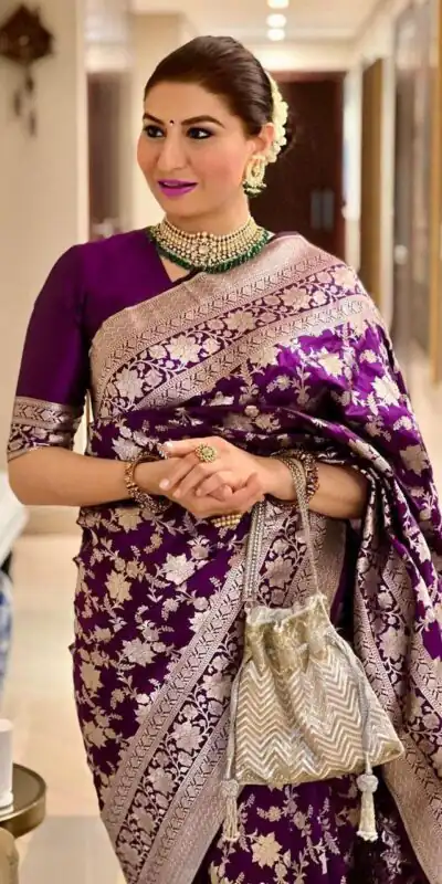 KP 6077 Purple in Soft Lichi Silk Designer Work Saree . Wedding, Party, Festive, Events Special Price ₹1399. Delivery 4-6 Working Days. Shop now. | Sarees, Bollywood Sarees, Creative Sarees, Designer Sarees, Embroidered Sarees, Ethnic Saree, Modern Digital sarees, Party Wear Sarees