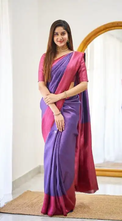 KPR 177 Purple in Soft Lichi Silk Jacquard Work Designer Work Saree . Now at just ₹1449. Delivery 4-6 Working Days. Shop now. | Sarees, Bollywood Sarees, Creative Sarees, Designer Sarees, Embroidered Sarees, Ethnic Saree, Modern Digital sarees, Party Wear Sarees