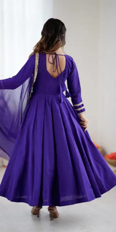 ZSR 3149 Purple Roman silk Gown Perfect for Wedding, Party, Sangeet, Haldi, Lohri – . Introductory Price ₹2099. Delivery 4-6 Working Days. Shop now. | Gowns, Bollywood Gowns, Creative Gowns, Designer Gowns, Embroidered Gowns, Party Wear Gowns