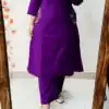 MF 1114 Purple Soft Cotton Slub Kurti with Embroidery Work. Wedding, Party, Festive, Events, Grab it for ₹1549. Delivery 4-6 Working Days. Shop now. | Kurti, Bollywood Kurti, Creative Kurtis, Designer Kurti, Party Wear Kurti, Selfie Kurti