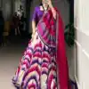 Purple Taser Silk Printed Lehenga Choli