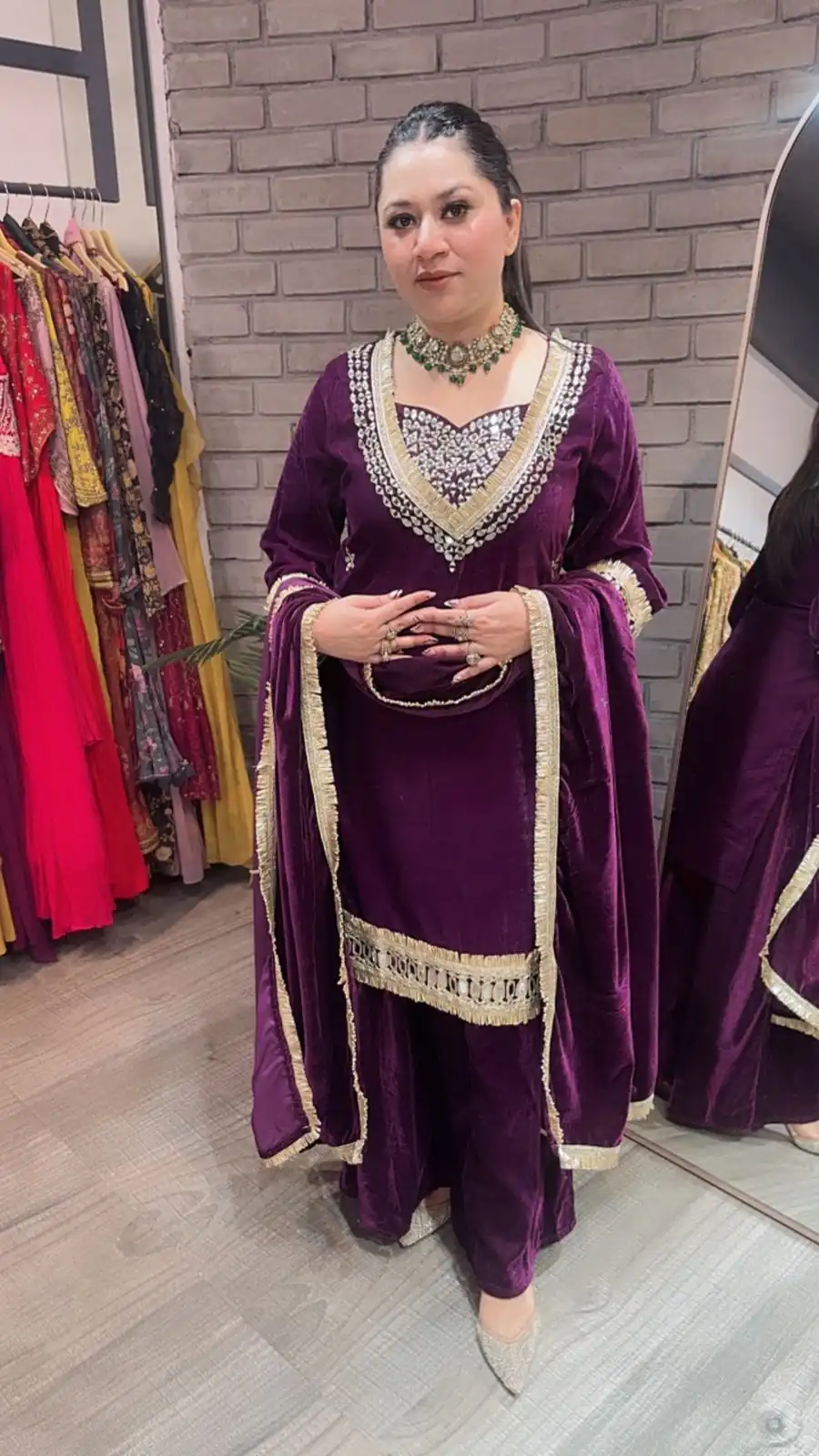 LG 2044 Purple in Velvet Mirror Work & Embroidery Work Salwar Suit . Best Price ₹2599. Delivery 4-6 Working Days. Shop now. | Jump Suits, Tops & Bottoms, Track Suits, Salwar suit, Casual Suits, Creative suits, Designer Suits, Palazzo Suits, Party Wear Suits, Patiala Suits, Straight Suits, Trendy Wear
