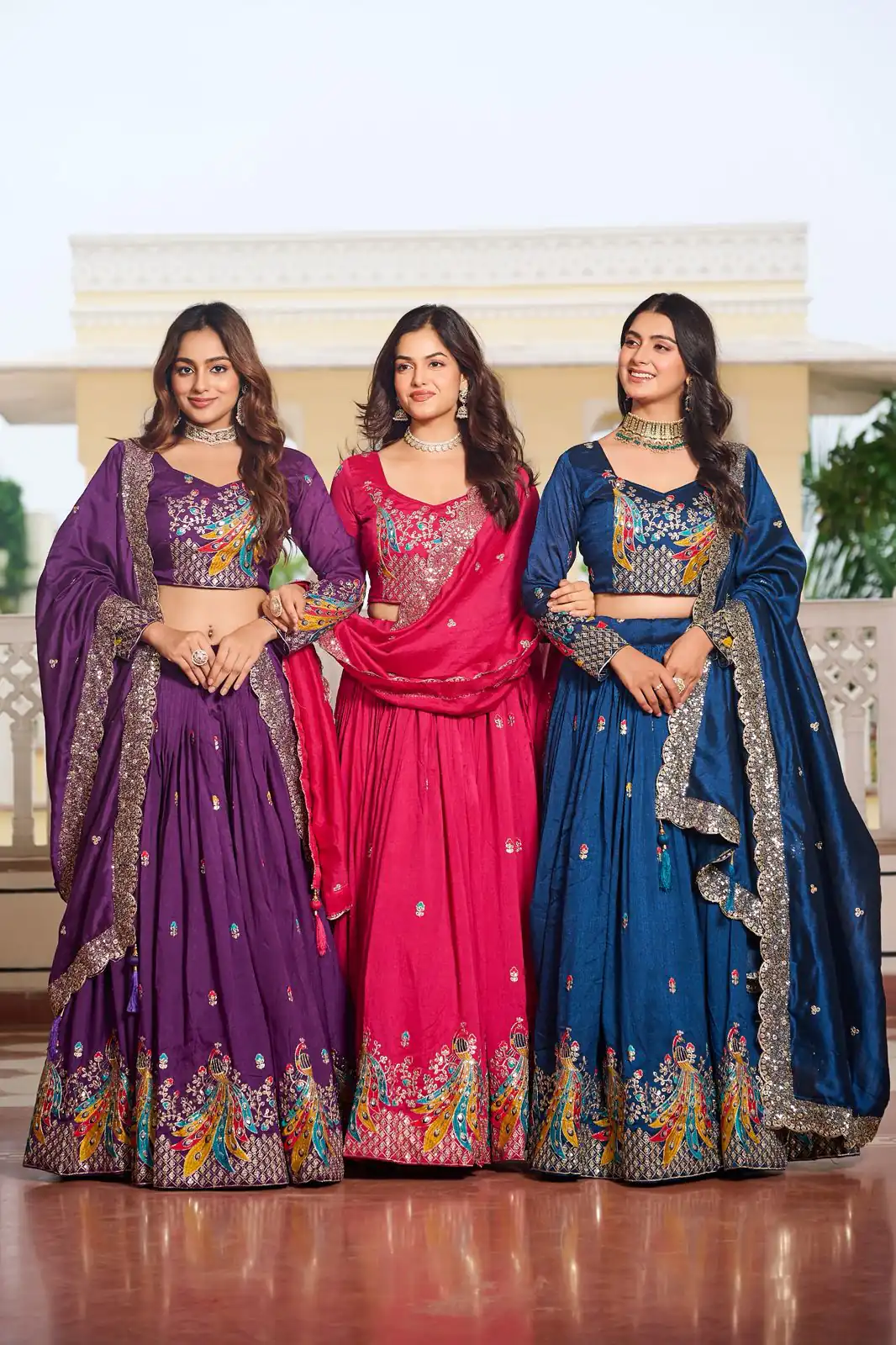 Purple Vichitra Embroidery Work Lehenga Choli - Image 6