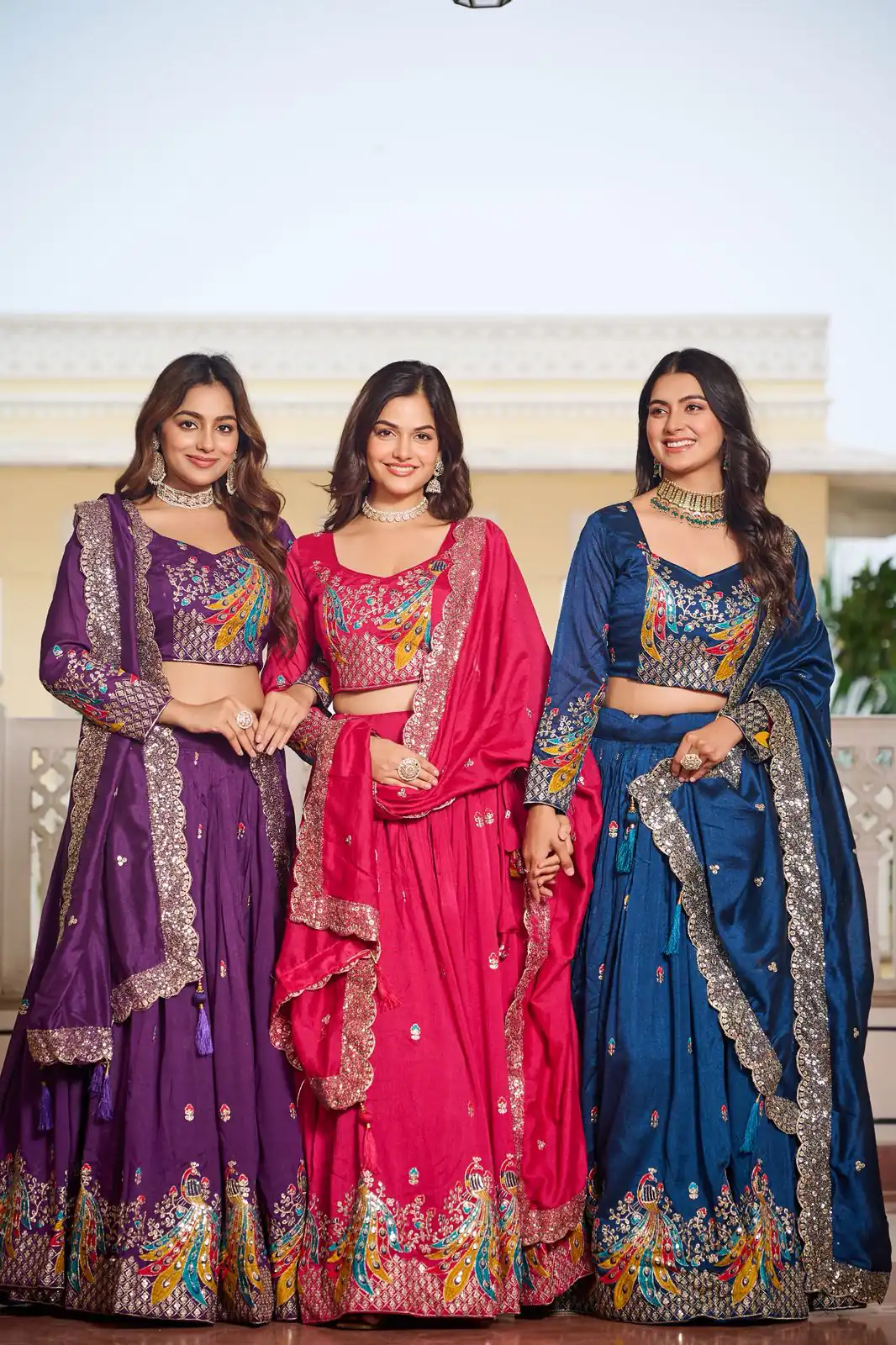 Purple Vichitra Embroidery Work Lehenga Choli - Image 5