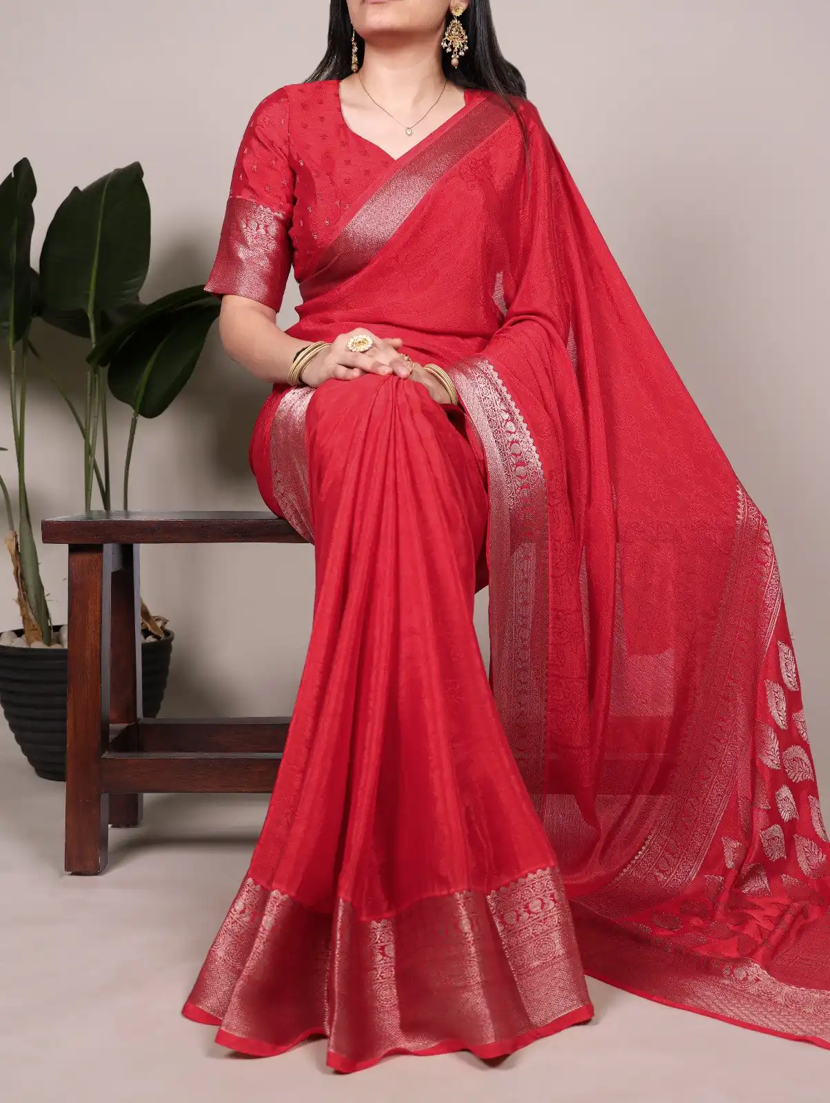 YNF 7916 Red Chinon Saree with Zari Work. Wedding, Party, Festive, Events Festive Deal ₹1699. Delivery 4-6 Working Days. Shop now. | Sarees, Bollywood Sarees, Creative Sarees, Designer Sarees, Embroidered Sarees, Ethnic Saree, Modern Digital sarees, Party Wear Sarees