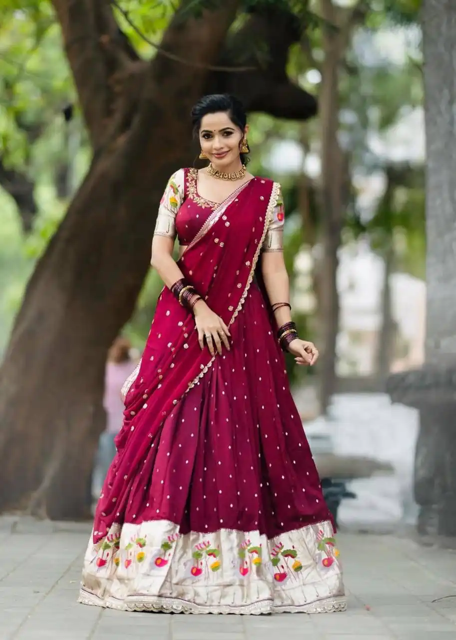 Red Georgette Sequence Work Lehenga Choli - Image 3