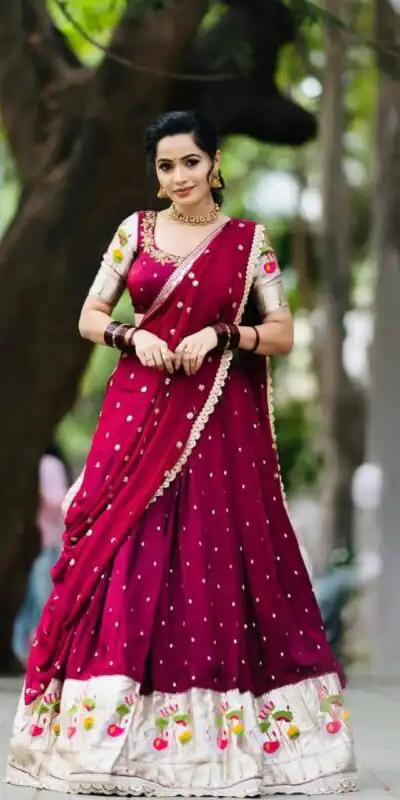 Red Georgette Sequence Work Lehenga Choli