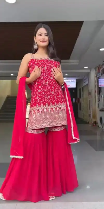 RTC 5855 Red in Color Faux Georgette Lace Work Salwar Suit . Wedding, Party, Festive Grab it for ₹1799. Delivery 4-6 Working Days. Shop now. | Jump Suits, Tops & Bottoms, Track Suits, Salwar suit, Casual Suits, Creative suits, Designer Suits, Palazzo Suits, Party Wear Suits, Patiala Suits, Straight Suits, Trendy Wear