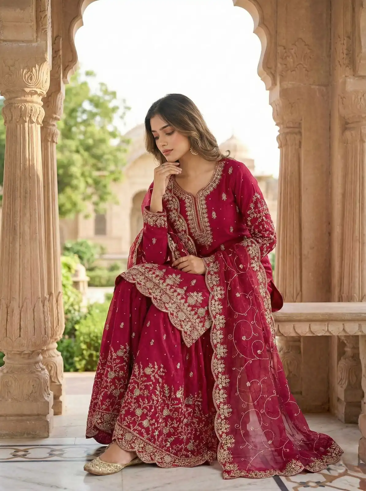 SRK 5319 Red in Organza Silk Embroidery Work & Lace Work Salwar Suit . Now at just ₹2549. Delivery 4-6 Working Days. Shop now. | Jump Suits, Tops & Bottoms, Track Suits, Salwar suit, Casual Suits, Creative suits, Designer Suits, Palazzo Suits, Party Wear Suits, Patiala Suits, Straight Suits, Trendy Wear