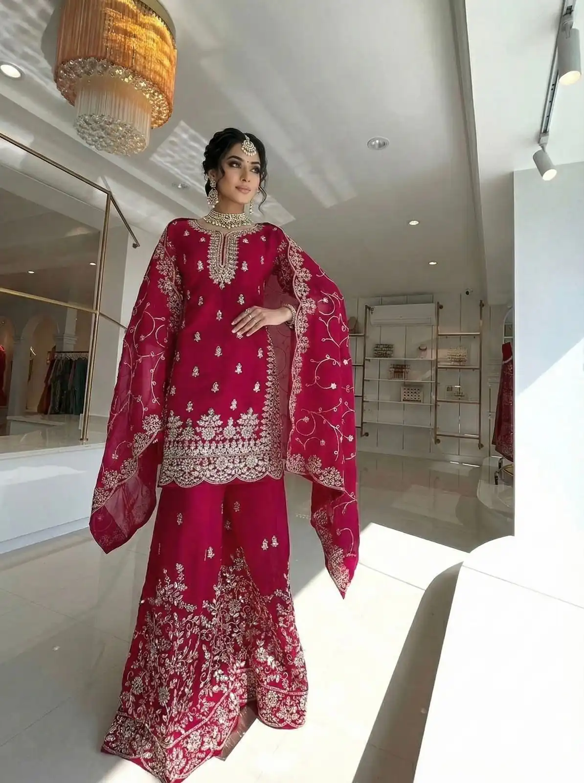 SRK 5319 Red in Organza Silk Embroidery Work & Lace Work Salwar Suit . Now at just ₹2549. Delivery 4-6 Working Days. Shop now. | Jump Suits, Tops & Bottoms, Track Suits, Salwar suit, Casual Suits, Creative suits, Designer Suits, Palazzo Suits, Party Wear Suits, Patiala Suits, Straight Suits, Trendy Wear