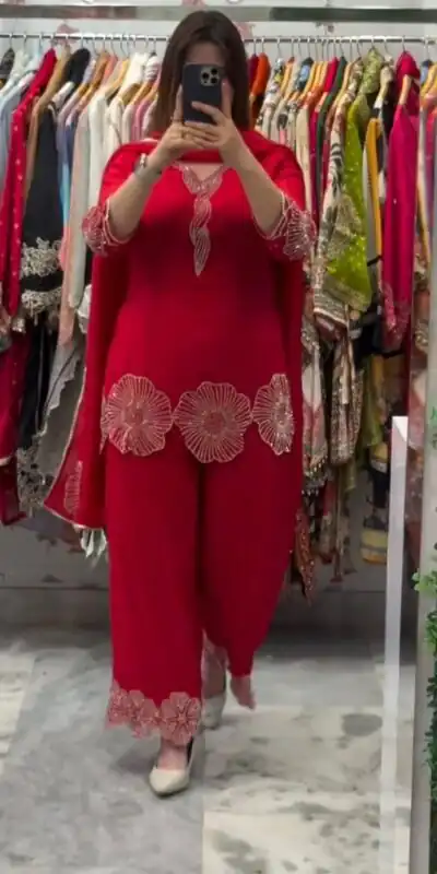 LG 2048 Red in Rangoli Bead Work Salwar Suit . Wedding, Party, Festive, Events, Best Price ₹2049. Delivery 4-6 Working Days. Shop now. | Jump Suits, Tops & Bottoms, Track Suits, Salwar suit, Casual Suits, Creative suits, Designer Suits, Palazzo Suits, Party Wear Suits, Patiala Suits, Straight Suits, Trendy Wear