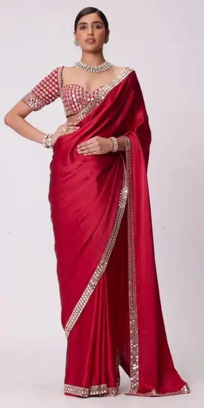 JR 637 Red Rangoli Silk Saree with Mirror Work & Embroidery Work. Exclusive Offer ₹1799. Delivery 4-6 Working Days. Shop now. | Sarees, Bollywood Sarees, Creative Sarees, Designer Sarees, Embroidered Sarees, Ethnic Saree, Modern Digital sarees, Party Wear Sarees