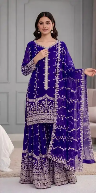 SSR 533 Royal Blue Color Fendy Silk Salwar Suit with Embroidery Work. Affordable Price ₹2149. Delivery 4-6 Working Days. Shop now. | Jump Suits, Salwar suit, Casual Suits, Creative suits, Designer Suits, Palazzo Suits, Party Wear Suits, Patiala Suits, Straight Suits