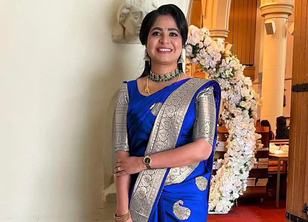 Royal Blue Soft Lichi Silk Jacquard Work All Over Saree - Image 2