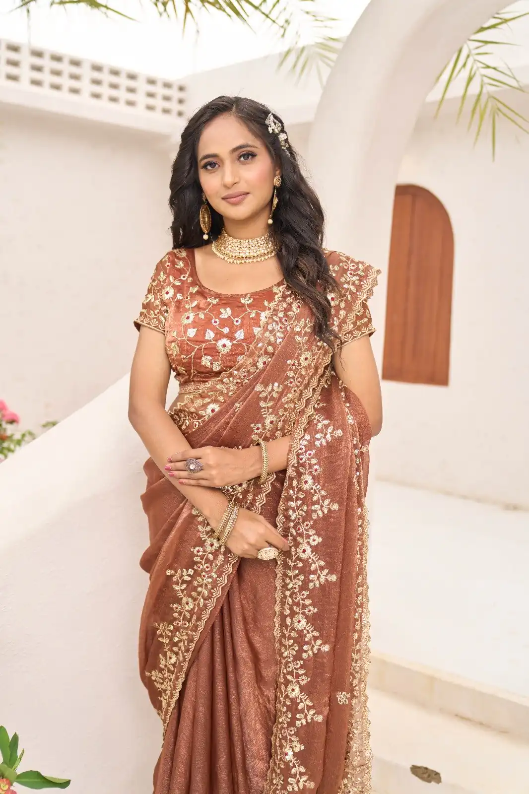 JR 645 Rust Fandy chiffon Saree Perfect for Wedding, Party, Housewarming, Durga Puja, Traditional Day – . Special Price ₹1949. Delivery 4-6 Working Day | Sarees, Bollywood Sarees, Creative Sarees, Designer Sarees, Embroidered Sarees, Ethnic Saree, Modern Digital sarees, Party Wear Sarees