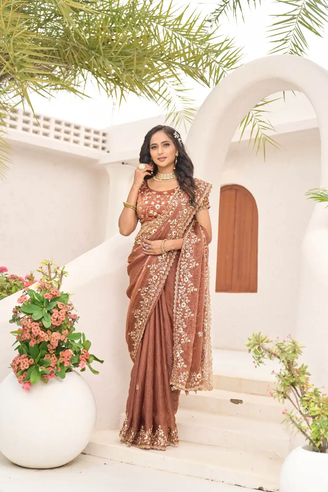 JR 645 Rust Fandy chiffon Saree Perfect for Wedding, Party, Housewarming, Durga Puja, Traditional Day – . Special Price ₹1949. Delivery 4-6 Working Day | Sarees, Bollywood Sarees, Creative Sarees, Designer Sarees, Embroidered Sarees, Ethnic Saree, Modern Digital sarees, Party Wear Sarees