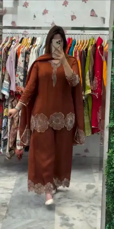 LG 2048 Rust in Rangoli Bead Work Salwar Suit . Wedding, Party, Festive, Events, Best Price ₹2049. Delivery 4-6 Working Days. Shop now. | Jump Suits, Tops & Bottoms, Track Suits, Salwar suit, Casual Suits, Creative suits, Designer Suits, Palazzo Suits, Party Wear Suits, Patiala Suits, Straight Suits, Trendy Wear