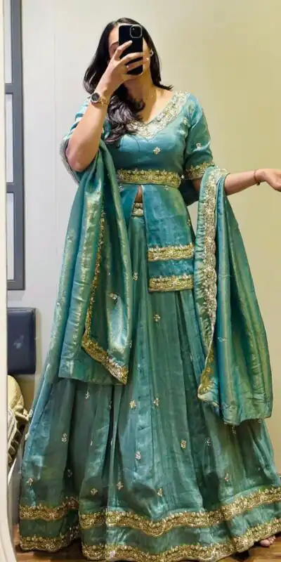 PC 552 Sea Green Color Chinon silk Lehenga Choli with Cut Work. Special Price ₹2499. Delivery 4-6 Working Days. Shop now. | Lehenga, Bollywood Lehenga, Creative Lehenga, Designer Lehenga, Embroidered Lehenga, Party Wear Lehenga