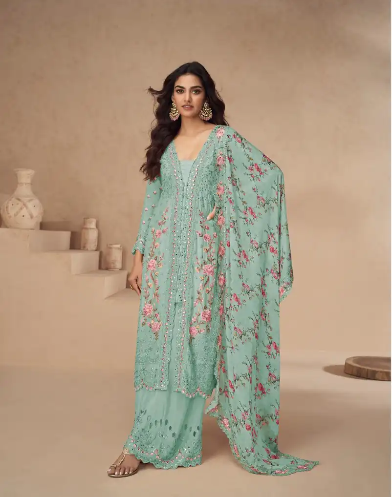 FC 10154 Sea Green Color Vichitra Salwar Suit with Embroidery Work. Special Price ₹3349. Delivery 4-6 Working Days. Shop now. | Jump Suits, Tops & Bottoms, Track Suits, Salwar suit, Casual Suits, Creative suits, Designer Suits, Palazzo Suits, Party Wear Suits, Patiala Suits, Straight Suits, Trendy Wear