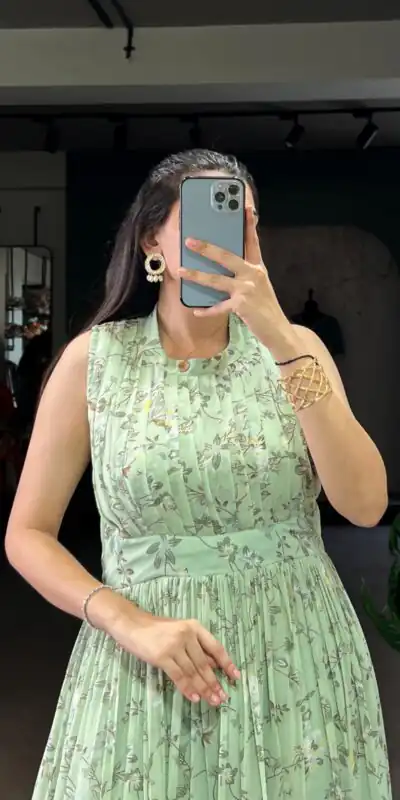 YNF 5200 Sea Green Color Weightless Marbal Gown with Designer Work. Available at ₹1649 only. Delivery 4-6 Working Days. Shop now. | Gowns, Bollywood Gowns, Creative Gowns, Designer Gowns, Embroidered Gowns, Party Wear Gowns