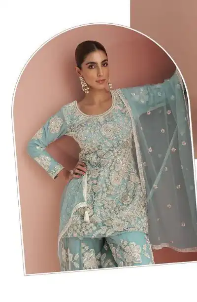 FC 10088 Sky Blue in Color Heavy Net Embroidery Work Salwar Suit . Introductory Price ₹3599. Delivery 4-6 Working Days. Shop now. | Jump Suits, Tops & Bottoms, Track Suits, Salwar suit, Casual Suits, Creative suits, Designer Suits, Palazzo Suits, Party Wear Suits, Patiala Suits, Straight Suits, Trendy Wear
