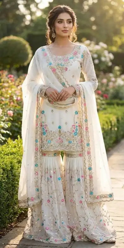 RTC 5956 White Organza Silk Salwar Suit Perfect for Wedding, Party, Mehendi, Lohri, Housewarming – . Special Price ₹3049. Delivery 4-6 Working Days. | Jump Suits, Tops & Bottoms, Track Suits, Salwar suit, Casual Suits, Creative suits, Designer Suits, Palazzo Suits, Party Wear Suits, Patiala Suits, Straight Suits, Trendy Wear